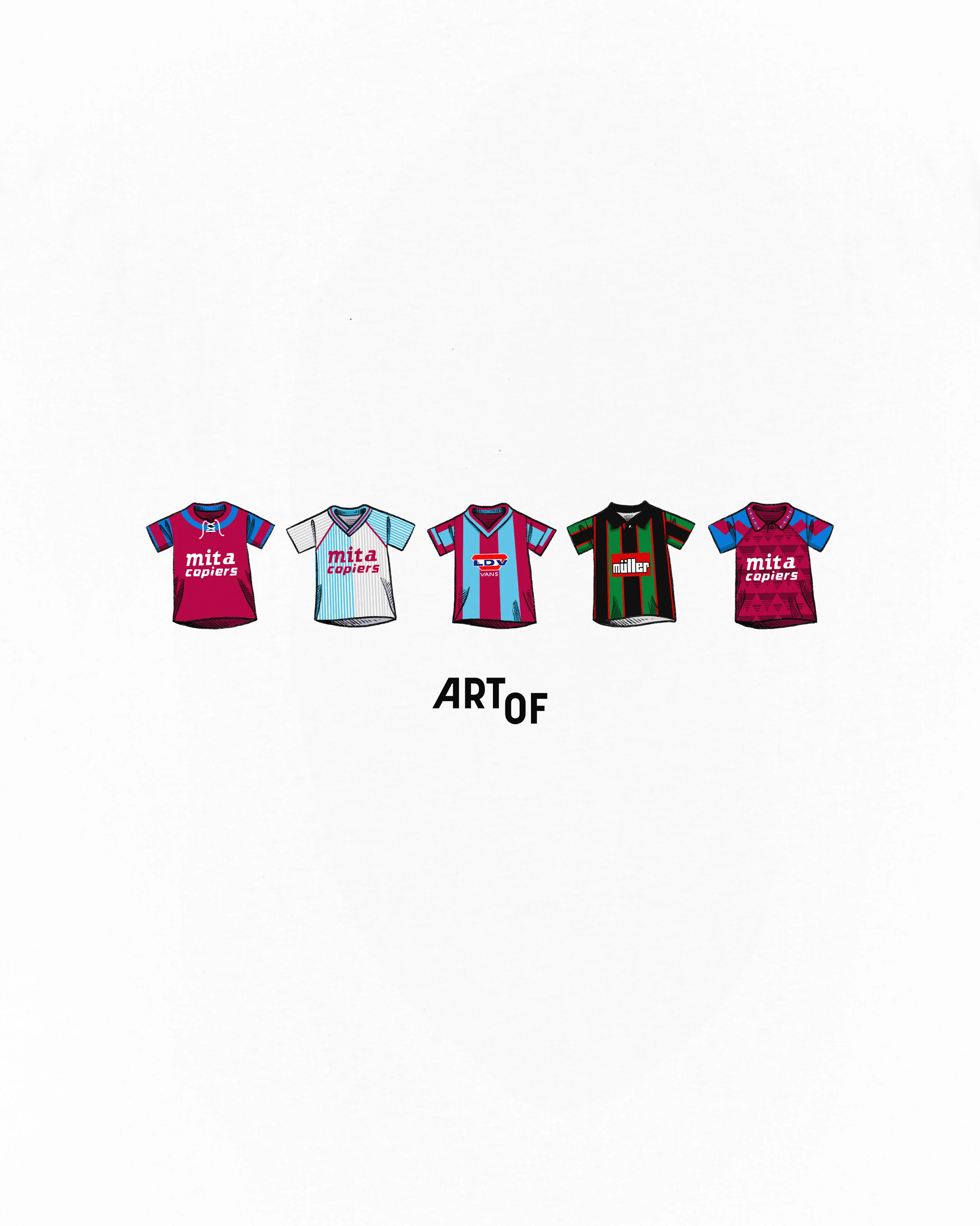 AVFC Printed Classics White Tee - Image 2