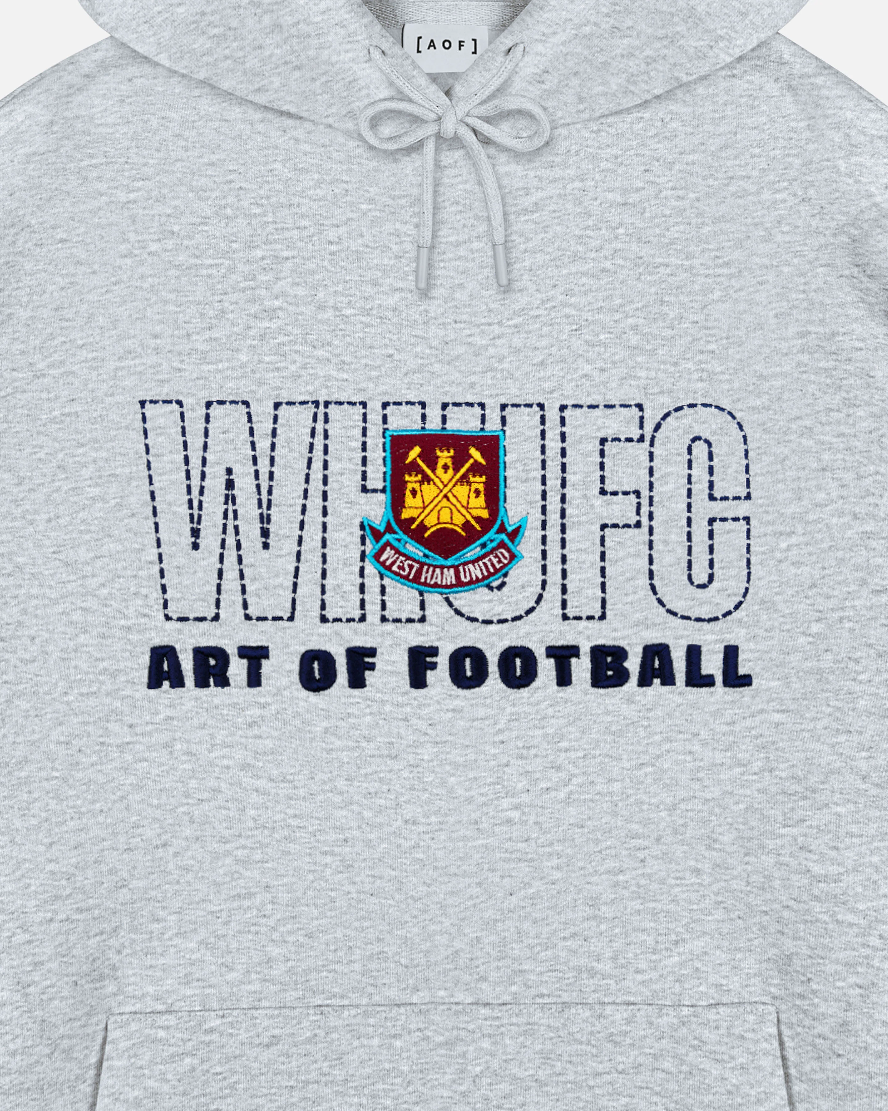 West Ham 90s Grey Hoodie - Image 2